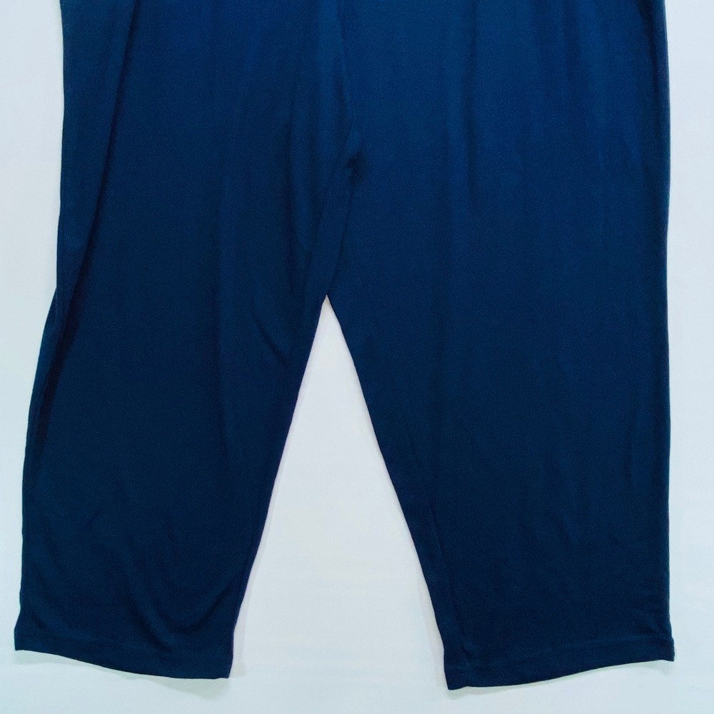 Roamans 3X Petite‎ Navy Blue Elastic Waist Pants Women's Casual Comfort 30/32 - Picture 3 of 14